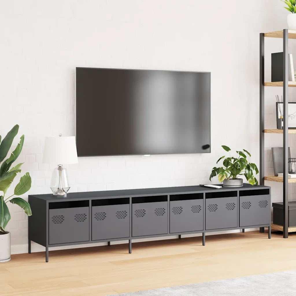 vidaXL Mobile TV Antracite 202x39x43,5 cm Acciaio Laminato a Freddo