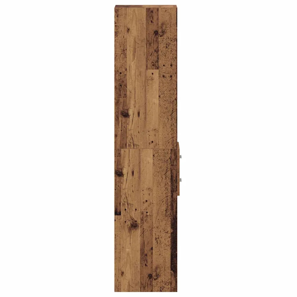 Libreria con cassetto-Scaffale per Libri-Mobile di Stoccaggio Legno vecchio 30 x 42.4 x 185.2 cm