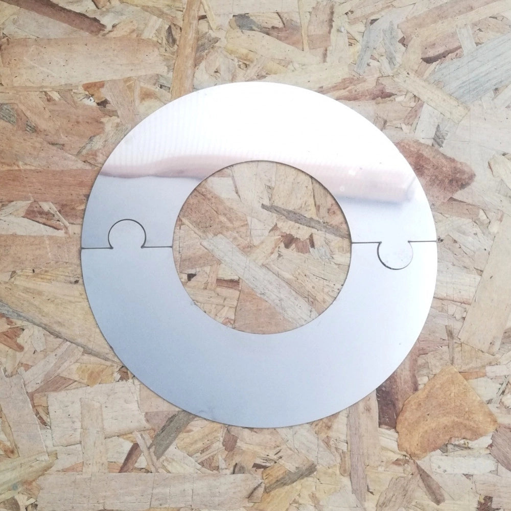 Semi rosone placca circolare inox spessore 5 decimi aisi 304, diametro 250mm