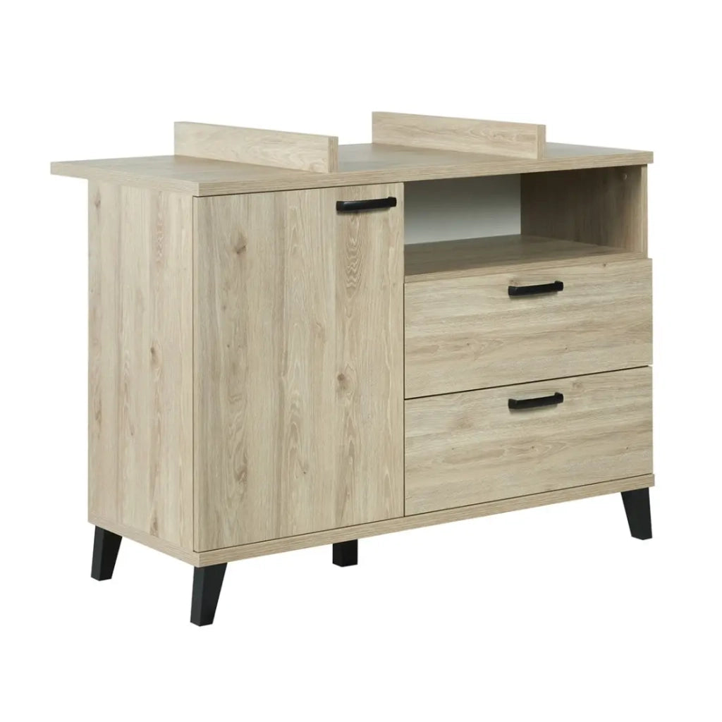 Camera per bambini DANAÉ, letto trasformabile da 60x120 a 90x200, armadio, fasciatoio e comodino.