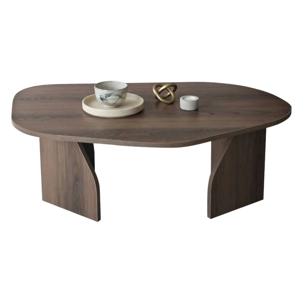 Lozza, Tavolino da Salotto Forma Ovale, 100x60x35h cm Marrone Noce
