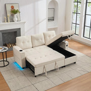 Divano angolare - Xylo - 208x146cm letto 3 posti beige