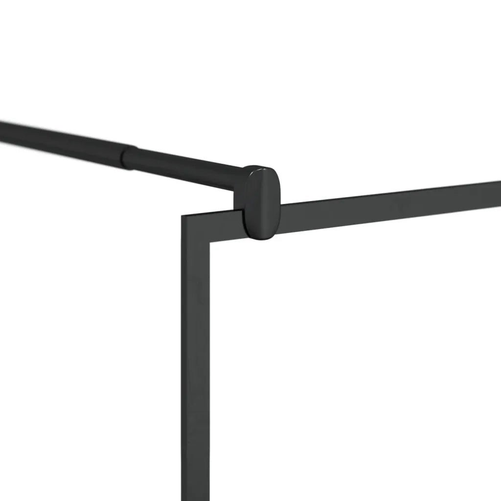 Parete Doccia Walk-in in Vetro Trasparente ESG Nera 80x195 cm 150752