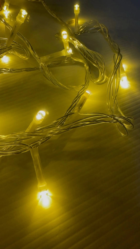 Luci Led per albero di natale decorazione con 8 giochi luce da 10/20/30/50 metri colori misti certificate IP65 prolungabile LUNGHEZZA: 10 mt - 100 led, COLORE LED: BIANCO CALDO