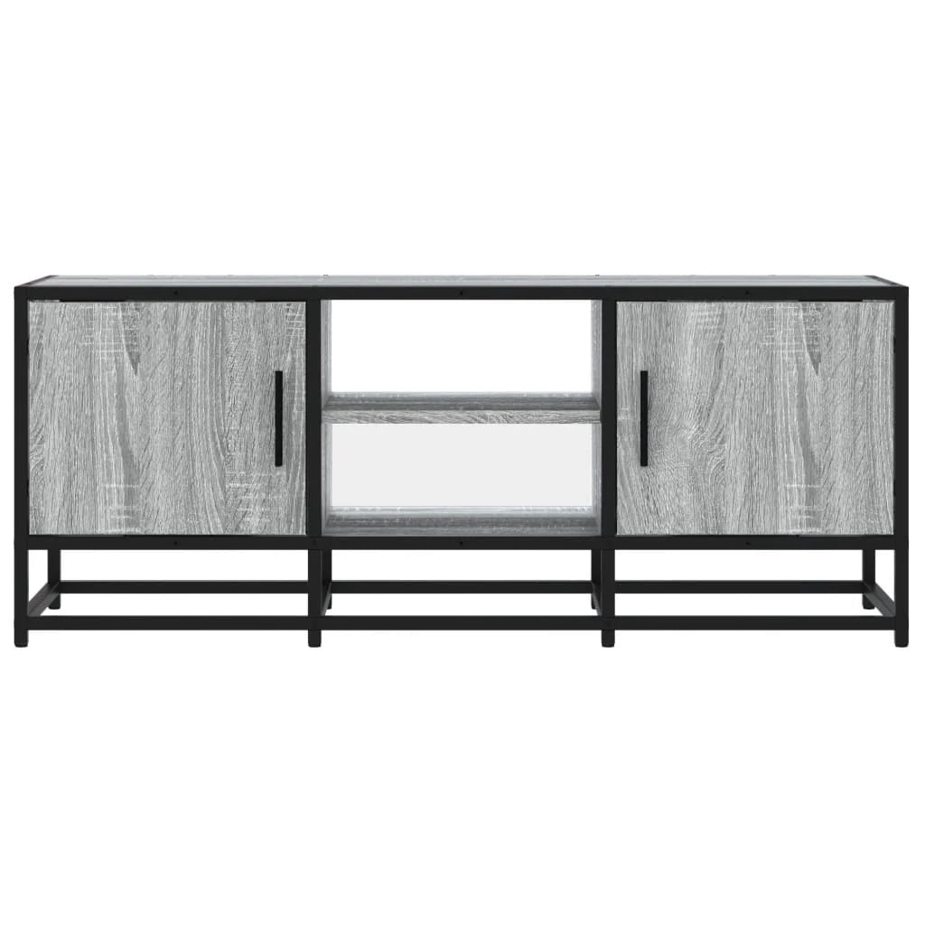 Mobile TV multimediale mensola TV credenza mobile TV sala da pranzo soggiorno camera da letto Sonoma 100 x 35 x 41 cm legno ingegnerizzato e metallo grigio 02_0028332