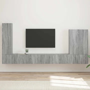 Set di Mobiletto da TV a Parete 6 pcs Grigio Sonoma