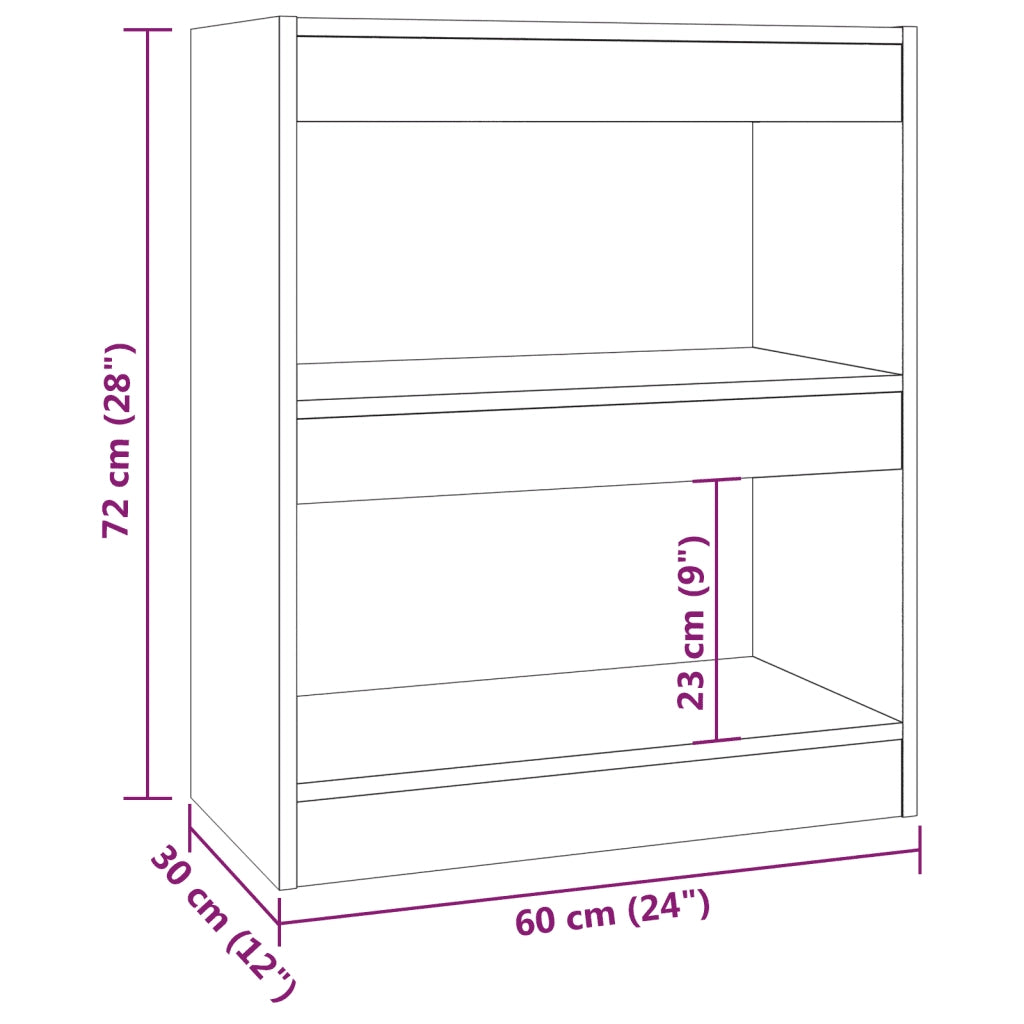 Libreria/Divisorio Rovere Fumo 60x30x72 cm 813599