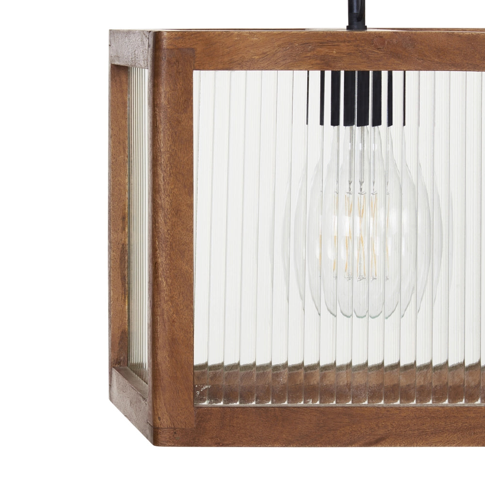 Lampada a sospensione Luce Legno Naturale Mango Paralume Plafoniera Stile Industriale Boho Accessori per la casa Fatti a mano
