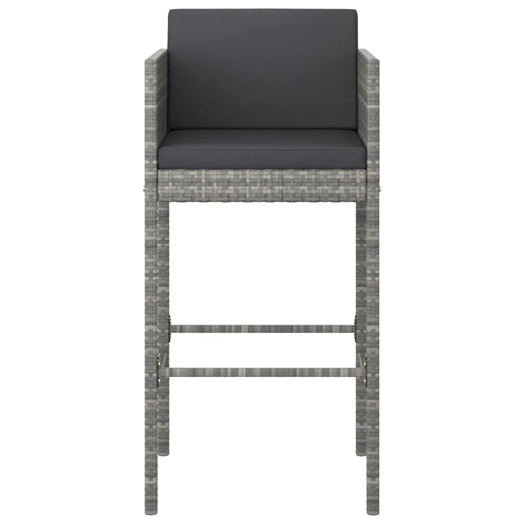 Set da Bar da Giardino 5 pz con Cuscini in Polyrattan Grigio 3094785