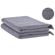 Set di 2 asciugamani bagno in spugna di cotone grigio con nappe decorative