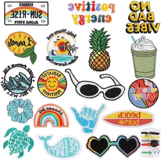 20 pezzi di patches Vsco - Patches opstrijkbare vintage per cucire e ricamare su T-shirt, giacca, zaino, jeans, abiti e cappello