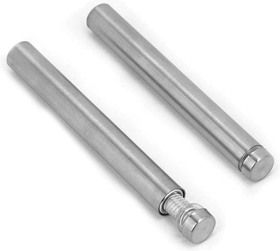 Supporti di fissaggio a distanza 100 mm - Acciaio inossidabile - 4 pezzi - Viti di fissaggio per cartelloni pubblicitari - Supporti di fissaggio a vetro trasparente - 12 * 120 mm.