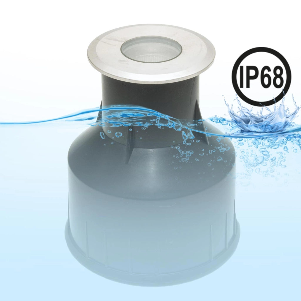 Faretto LED 24V RGBW calpestabile tondo segna passi incasso IP68 tenuta stagna 4W RGB 4000K DMX luci da terra