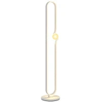 Lampada da Terra a LED a forma di Nota Musicale con Luminosità Regolabile e Pedale, 28x28x145 cm, Bianco