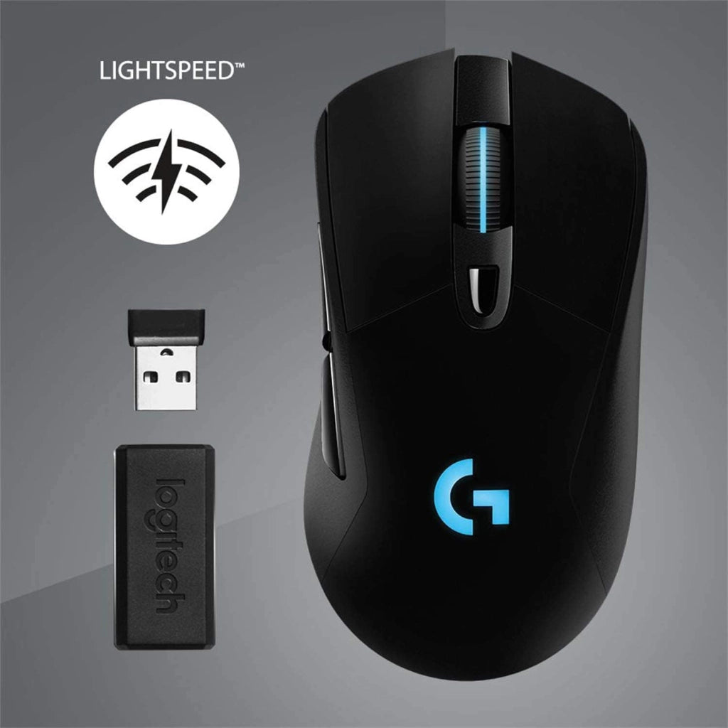 Logitech G G703 LIGHTSPEED Mouse Gaming Wireless, Sensore HERO 25K, LIGHTSYNC RGB, POWERPLAY-compatibile, Leggero 95 g e 10 g Opzionale, 25600 DPI, PC-Mac, Nero