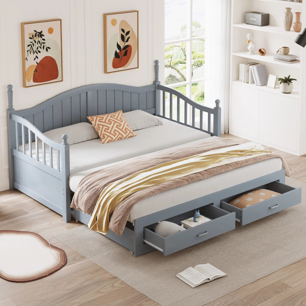 DIVANO LETTO Estraibile 90/180x190 cm Legno Grigio
