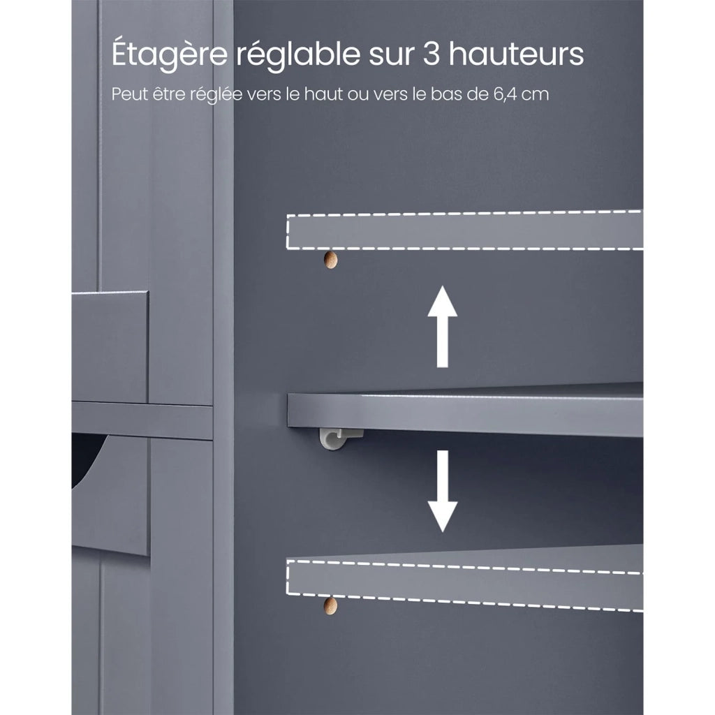 Mobiletto da bagno 30 x 55 x 82 cm mobile contenitore indipendente con 4 cassetti anta singola ripiano regolabile per soggiorno cucina e corridoio bianco 12_0006498