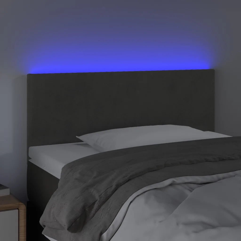 Testiera | Testata a LED Grigio Scuro 100x5x78/88 cm in Velluto