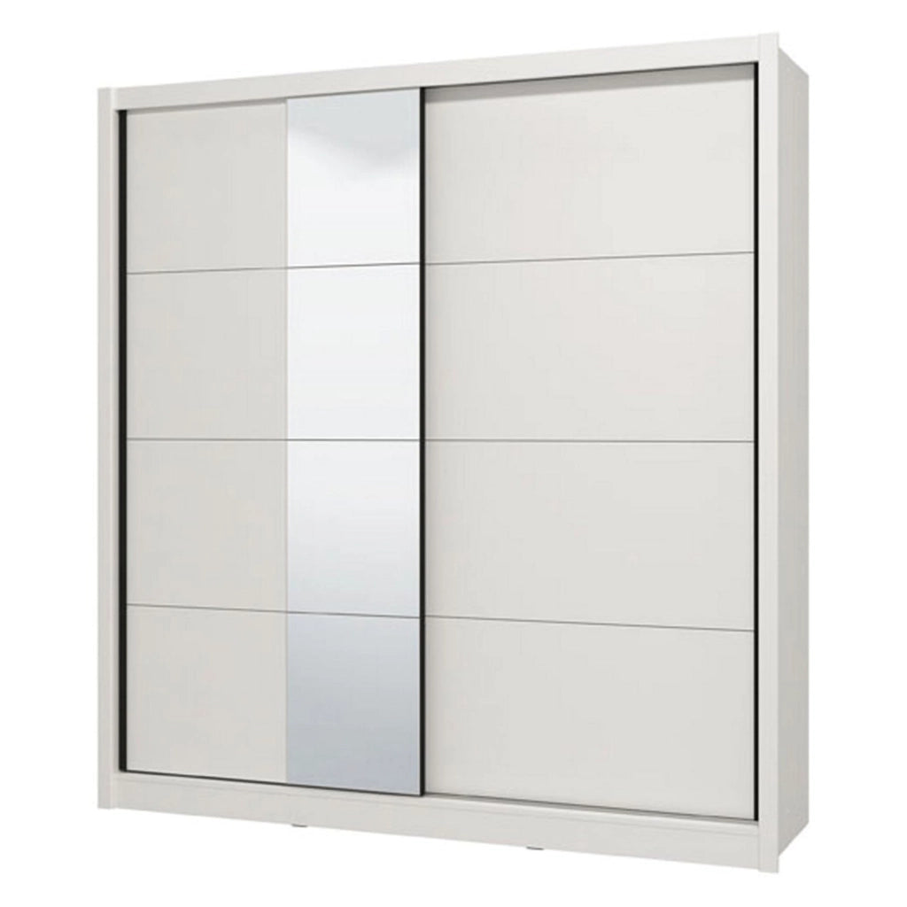 Armadio Camera da Letto Orero, Guardaroba Grande Appendiabiti, 205x215.5h cm Bianco Opaco