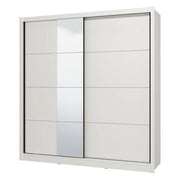 Armadio Camera da Letto Orero, Guardaroba Grande Appendiabiti, 205x215.5h cm Bianco Opaco