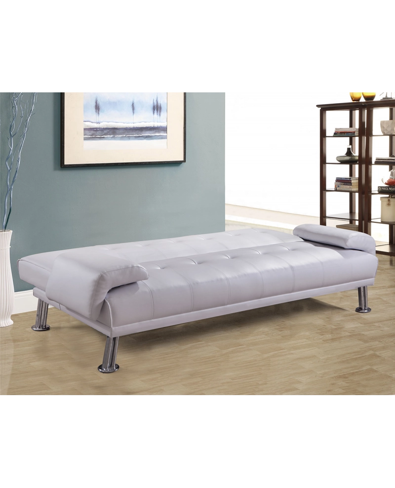 Divano letto reclinabile 3 posti ecopelle bianco Sicorage Crusy