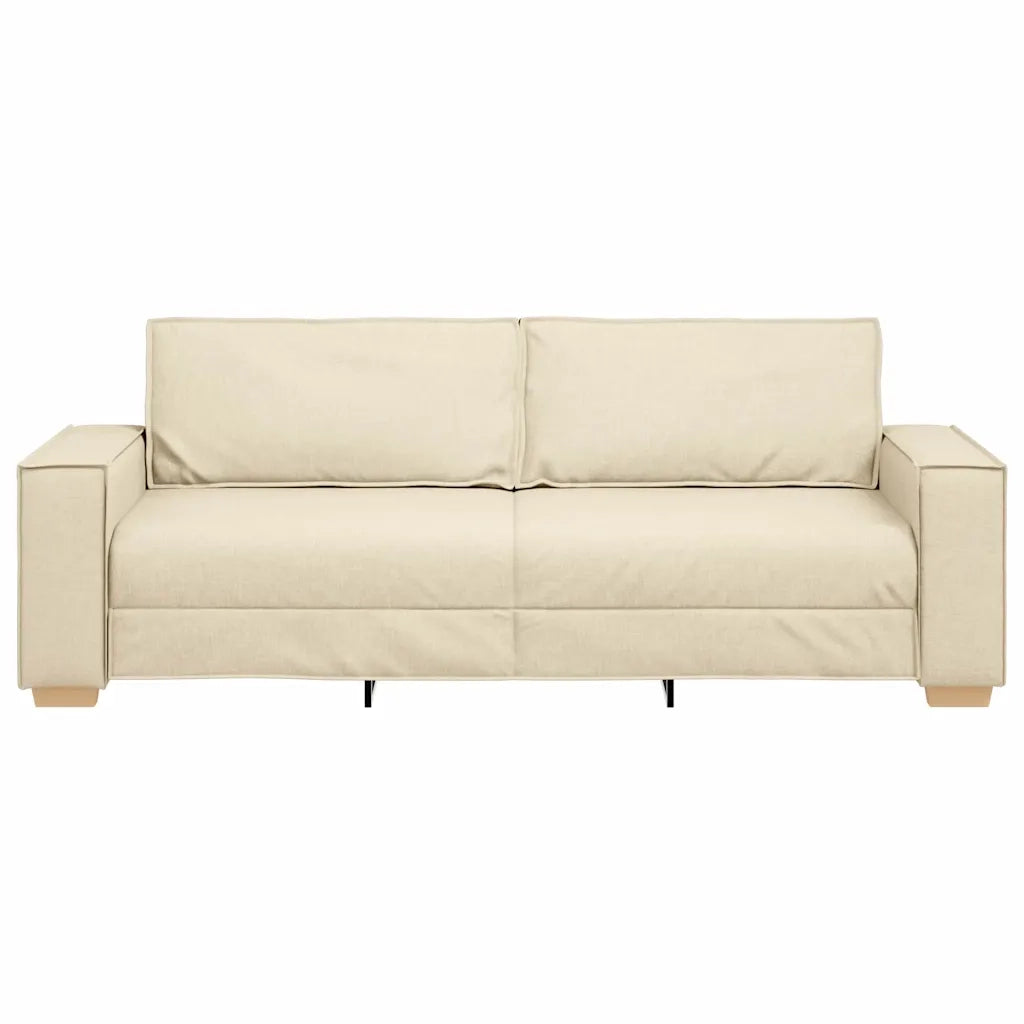 Divano 3-Persone Crema 220 cm Tessuto 4104997