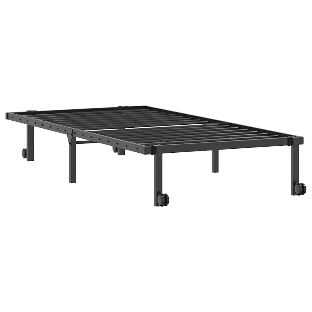Giroletto senza Materasso Pieghevole Nero 90x200 cm in Acciaio 4103960