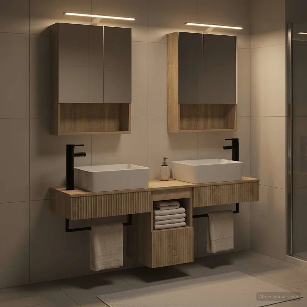 Set di Armadi da Bagno 5 pcs Rovere Sonoma 50 x 14,5 x 70 cm 3406321