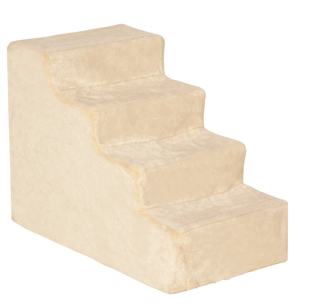 Scaletta per animali 4 gradini beige 60 x 35 x 44 cm