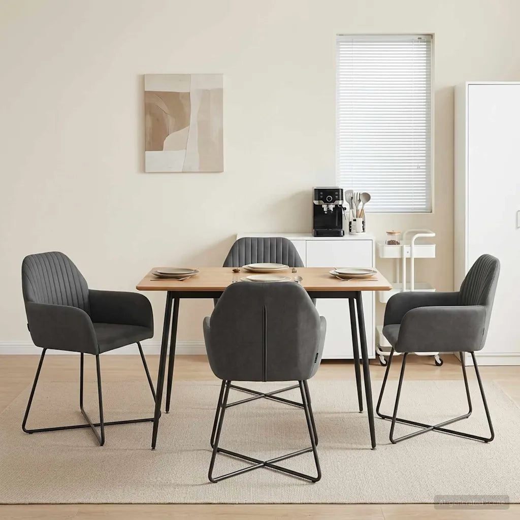 Sedie da pranzo 4 pz Velluto Grigio Scuro 55 x 50 x 84 cm 3428374