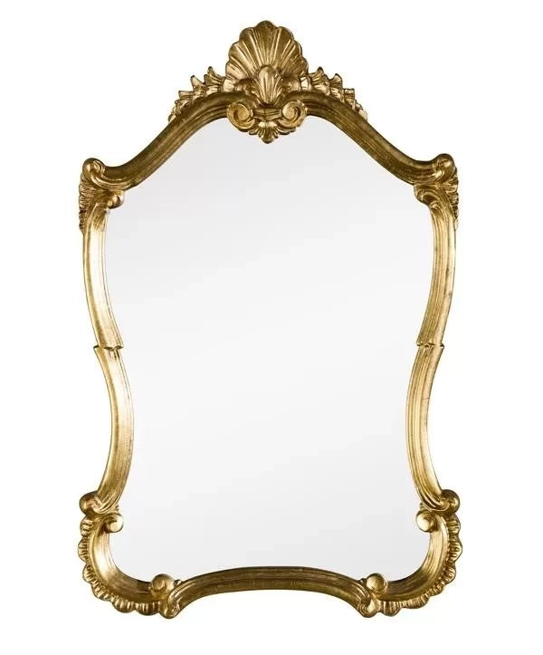 Mobili2g - specchiera in foglia oro sagomata misure: l.58 x h.86 x p. 5