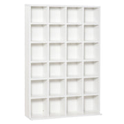Libreria per CD con 24 Ripiani Altezza Regolabile ¨C zephmum ¨C Bianco Truciolato 130.5x89x20 cm