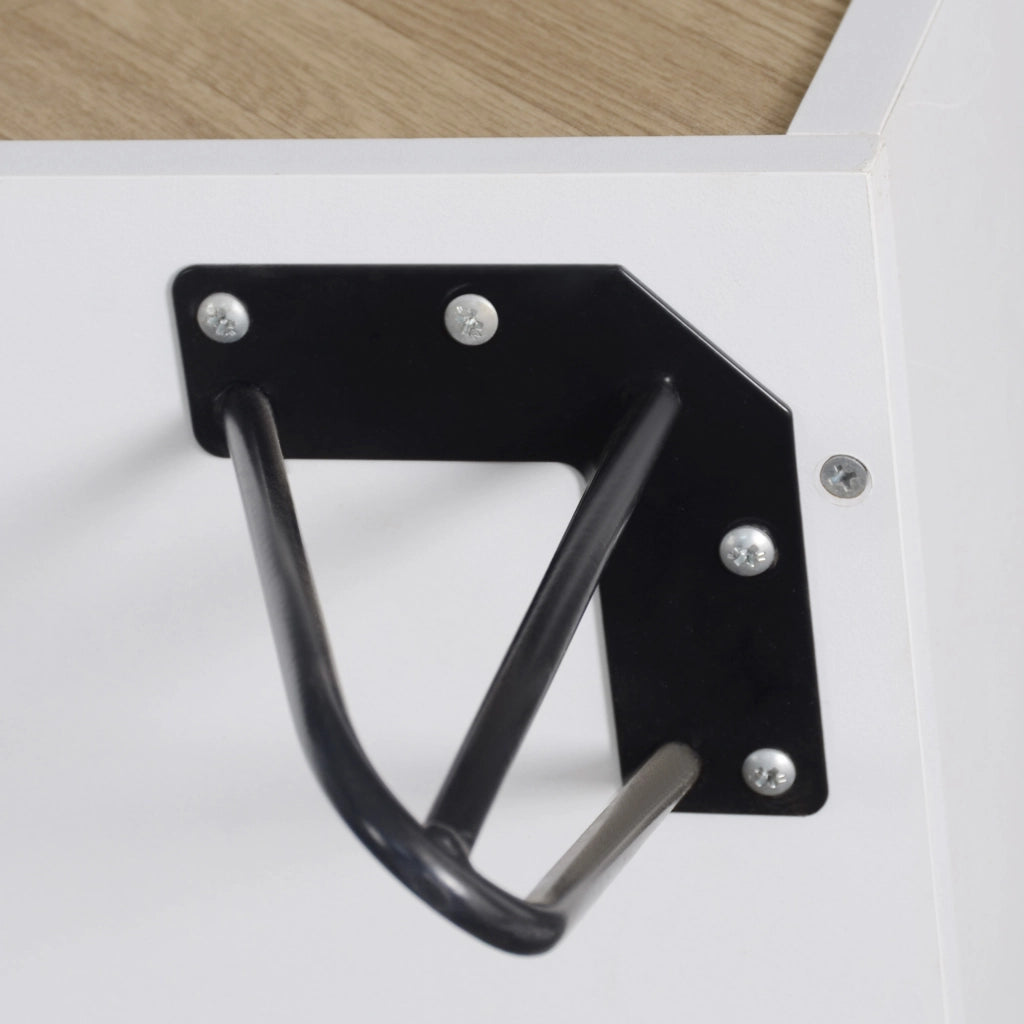 ARMADIO contenitore 90x30x71,5 cm bianco e effetto legno con cassetto e 3 ante