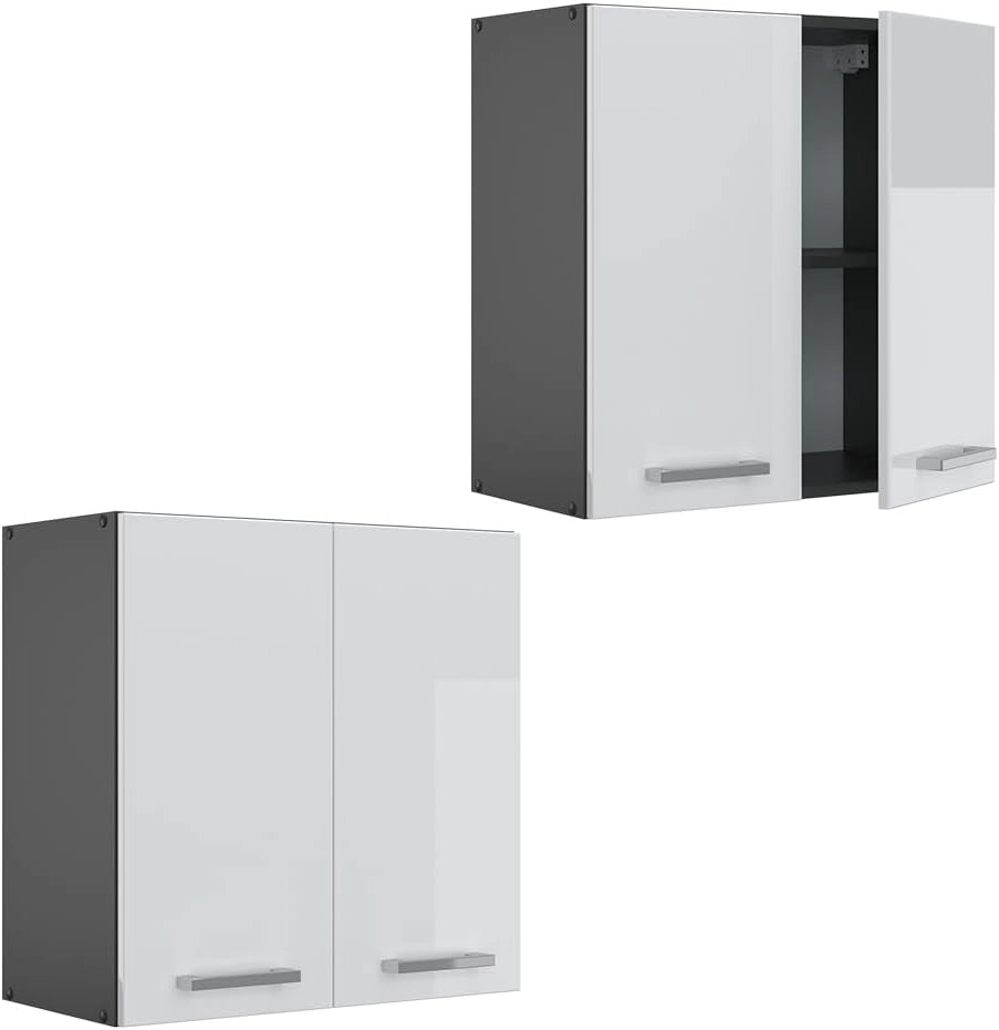 Pensile da cucina R-Line, Bianco lucido, 60 cm, per la libera combinazione all'interno di sistemi cucina modulari
