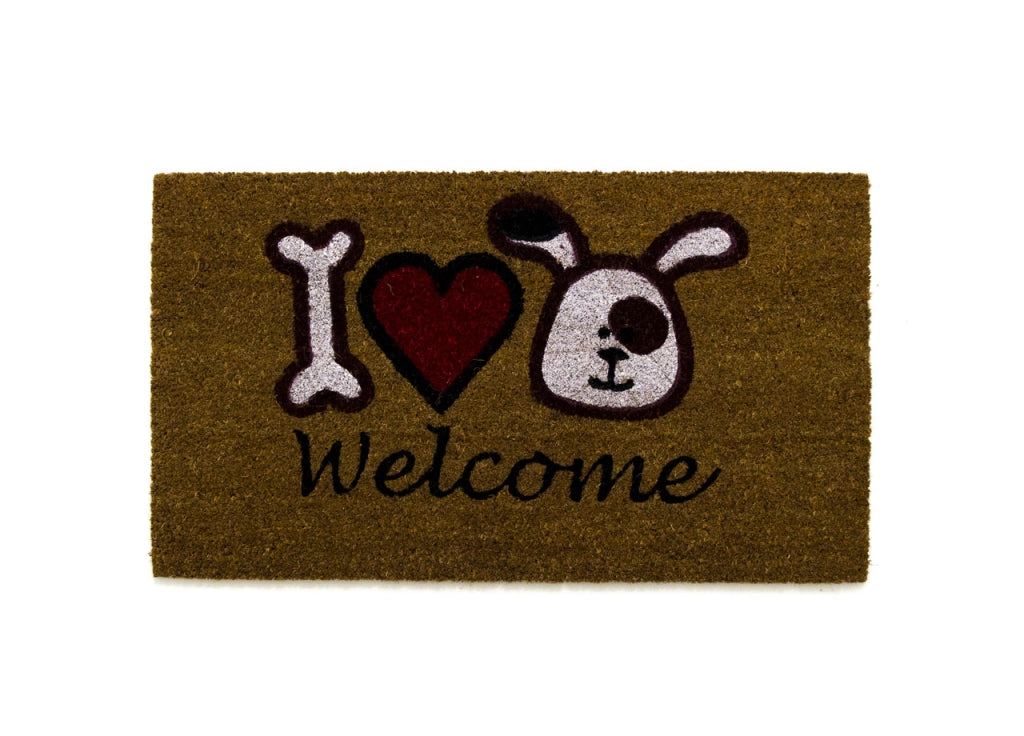 Zerbini Entrata Ingresso Casa Da Esterno Antiscivolo In Cocco Varie Fantasie - 70x40 - Welcome Dog