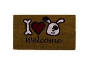 Zerbini Entrata Ingresso Casa Da Esterno Antiscivolo In Cocco Varie Fantasie - 70x40 - Welcome Dog