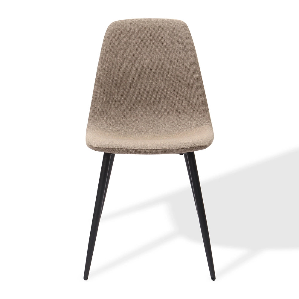 Sedia da pranzo in tessuto e metallo - Xylo - Set di 2 - Beige chiaro