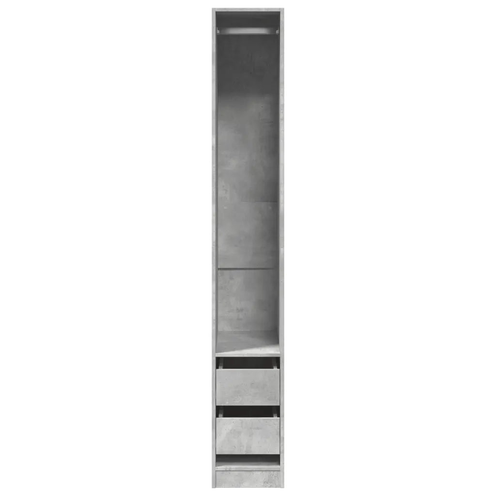 Armadio Grigio Cemento 30x50x200 cm in Legno Multistrato