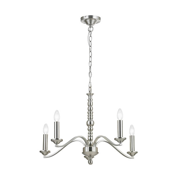 Lampadario ASTAIRE 5 luci nichel satinato con paralumi E14