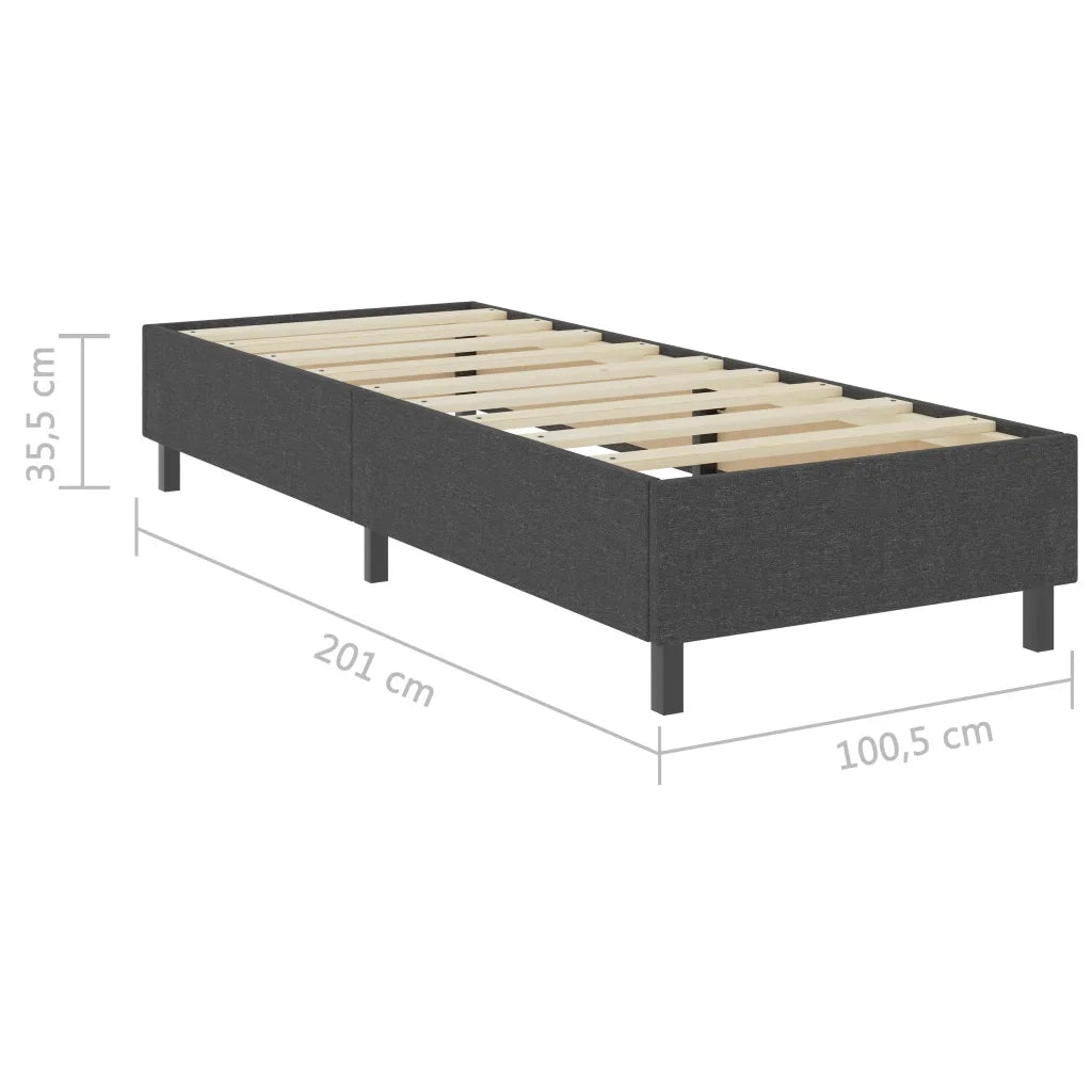Letto a Molle Grigio in Tessuto 100x200 cm 287462