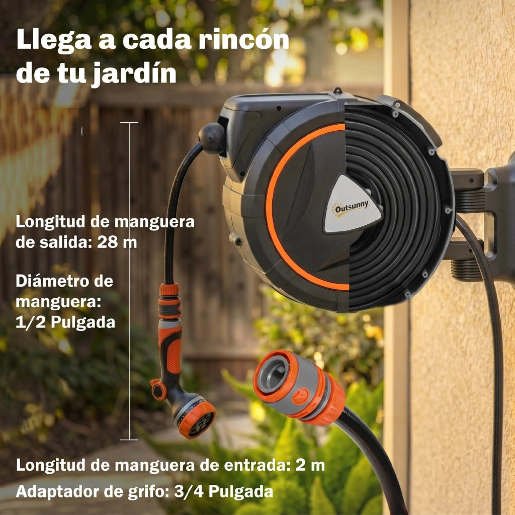 Carrete Mangiare Retrattile 28+2 m ¨C zephmum ¨C Arancione