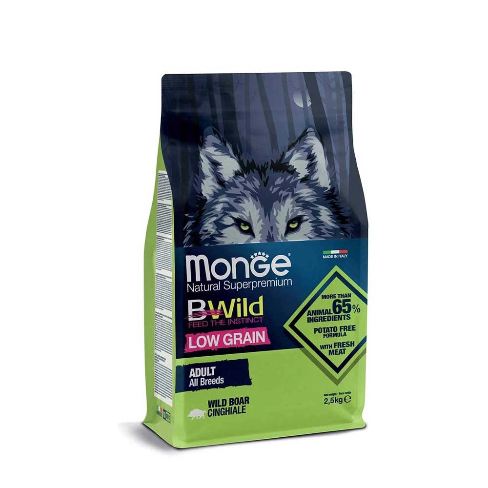 Monge Dog Bwild Low Grain Adult All Breeds Cinghiale 2,5kg