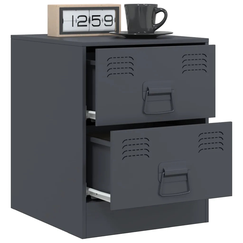 Comodini 2 pz Antracite 34,5x39x44 cm in Acciaio 841624