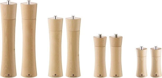 Macinatore di pepe in legno di betulla 18 cm - lavorazione ceramica a due velocità regolabile - contenitore di pepe