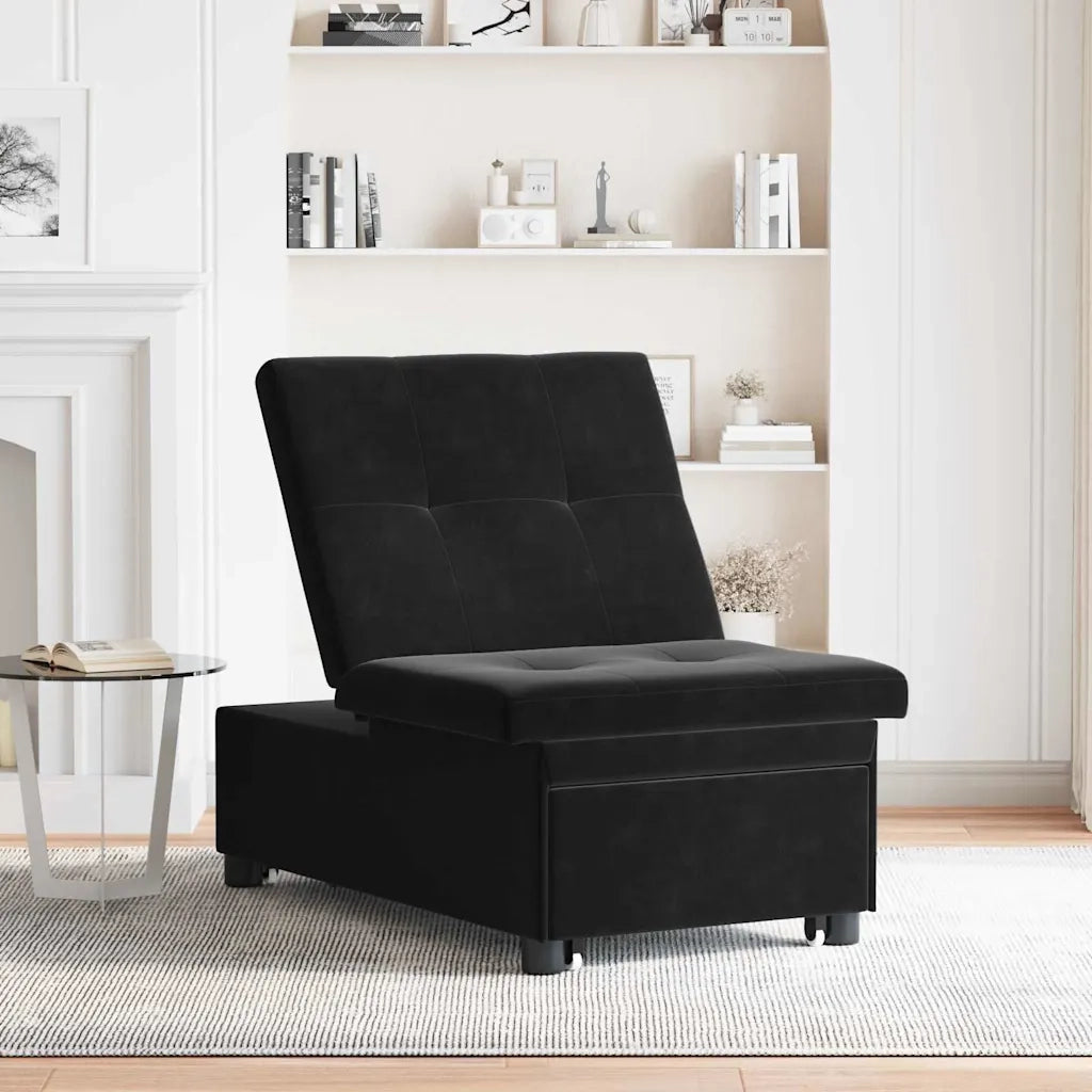 vidaXL Divano Letto Nero 67 x 194 x 38 cm Velluto