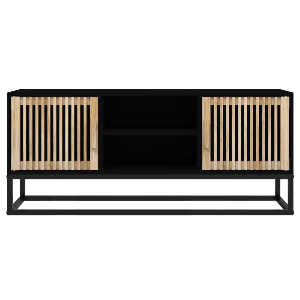 Mobile TV multimediale scaffale TV credenza mobile TV sala da pranzo soggiorno camera da letto 105 x 30 x 45 cm legno ingegnerizzato e ferro nero 02_0025666