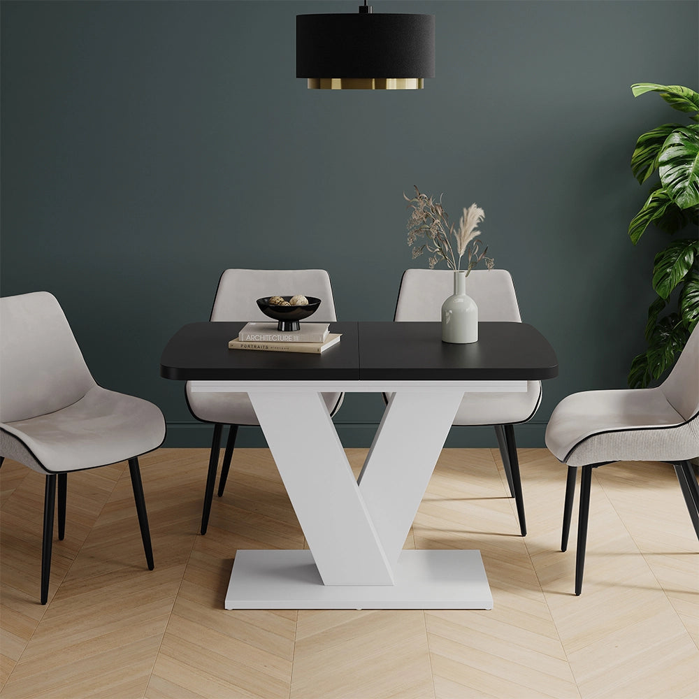 Vicco tavolo da pranzo allungabile Nero/bianco 120 x 80 cm estensibile