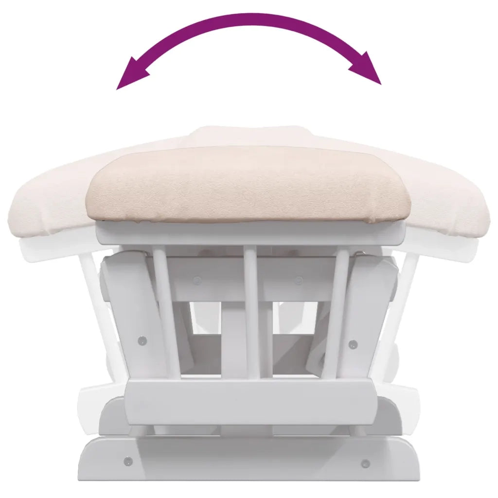 Poltrona | Sedia Relax Glider con Sgabello Rosa Chiaro in Tessuto