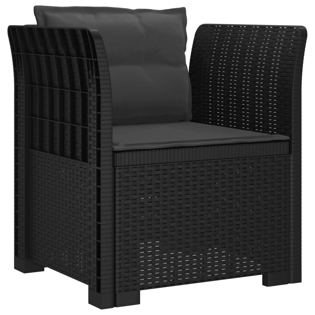 Sedia da giardino-Poltrona a 1 Posto con Cuscini Aspetto Rattan PP Antracite 771246