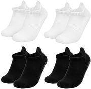 4 paia di calzettoni antiscivolo per yoga - calzettoni in cotone - assorbenti di sudore densi e anti-odore - con funzione antiscivolo - adatti per Pilates, danza, danza a piedi nudi, calzettoni antiscivolo ospedalieri - unisex (M, 39-42)